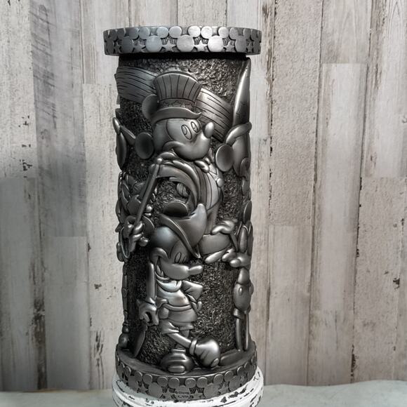 Disney Other - Walt Disney World Florist 3D Texture Silver Resin Mickey Through The Years Vase